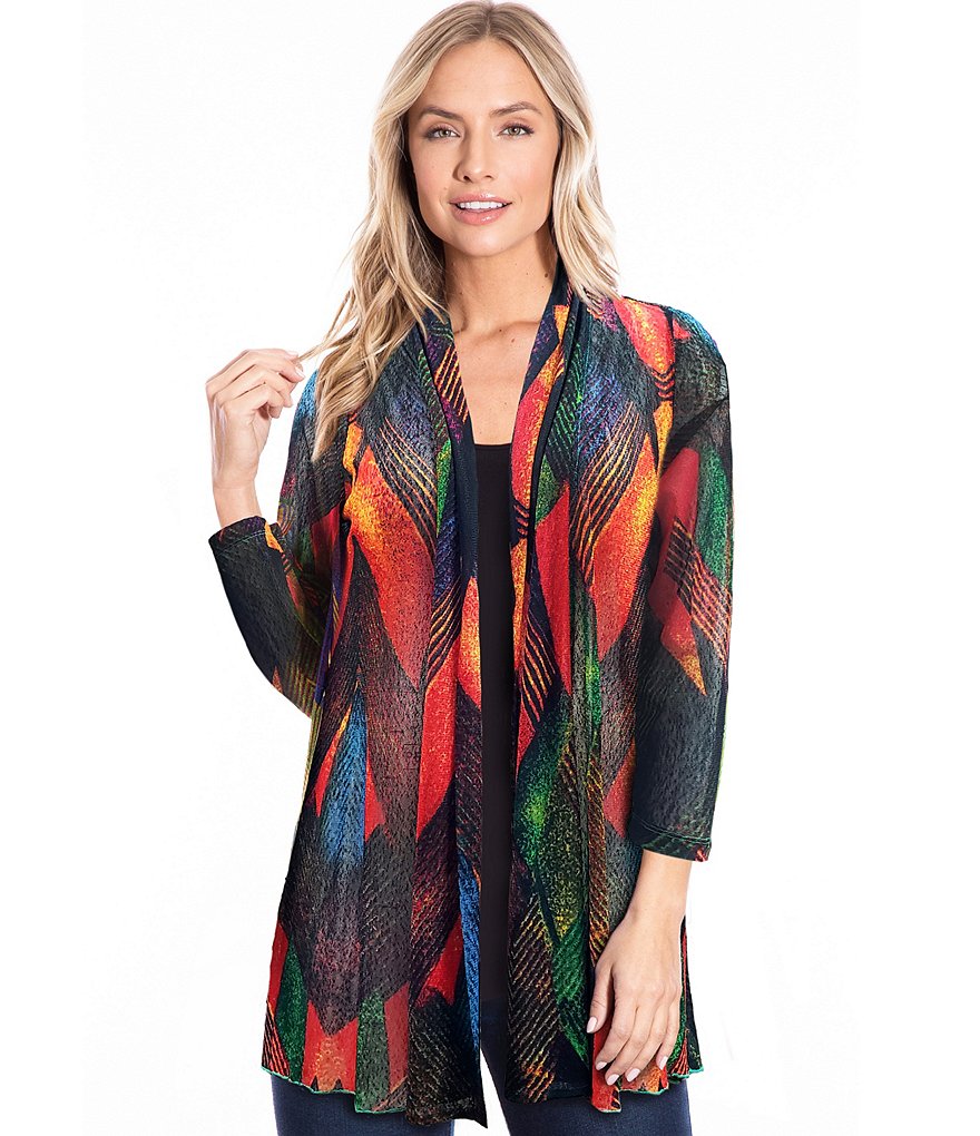 Caroline Rose Tissue Linen Bracelet Sleeve Shirt Jacket