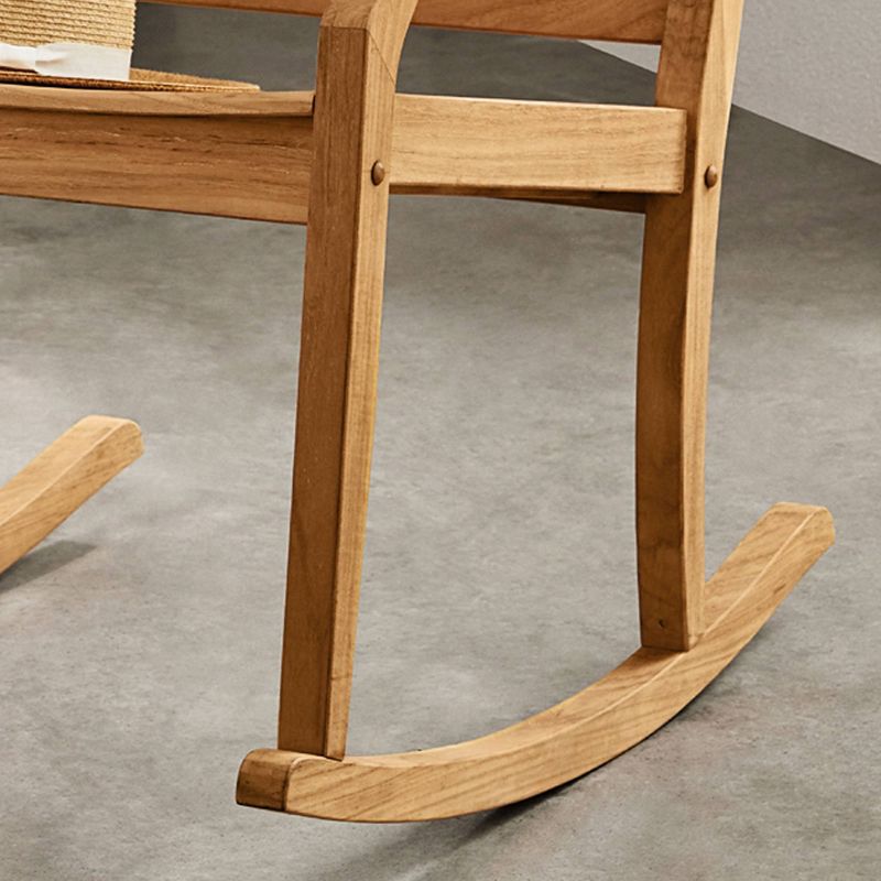 Logan Teak Patio Rocking Chair with Cup Holder - Light Brown - Cambridge Casual