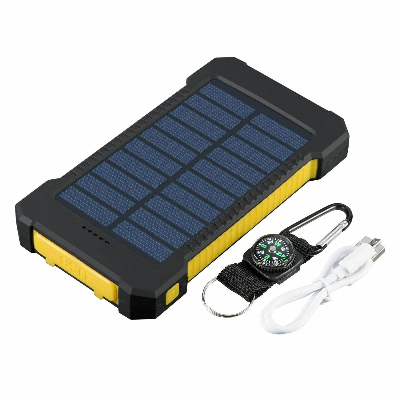 POWERNEWS 9000000mAh  USB Portable Battery Charger Solar Power Bank Black Yellow