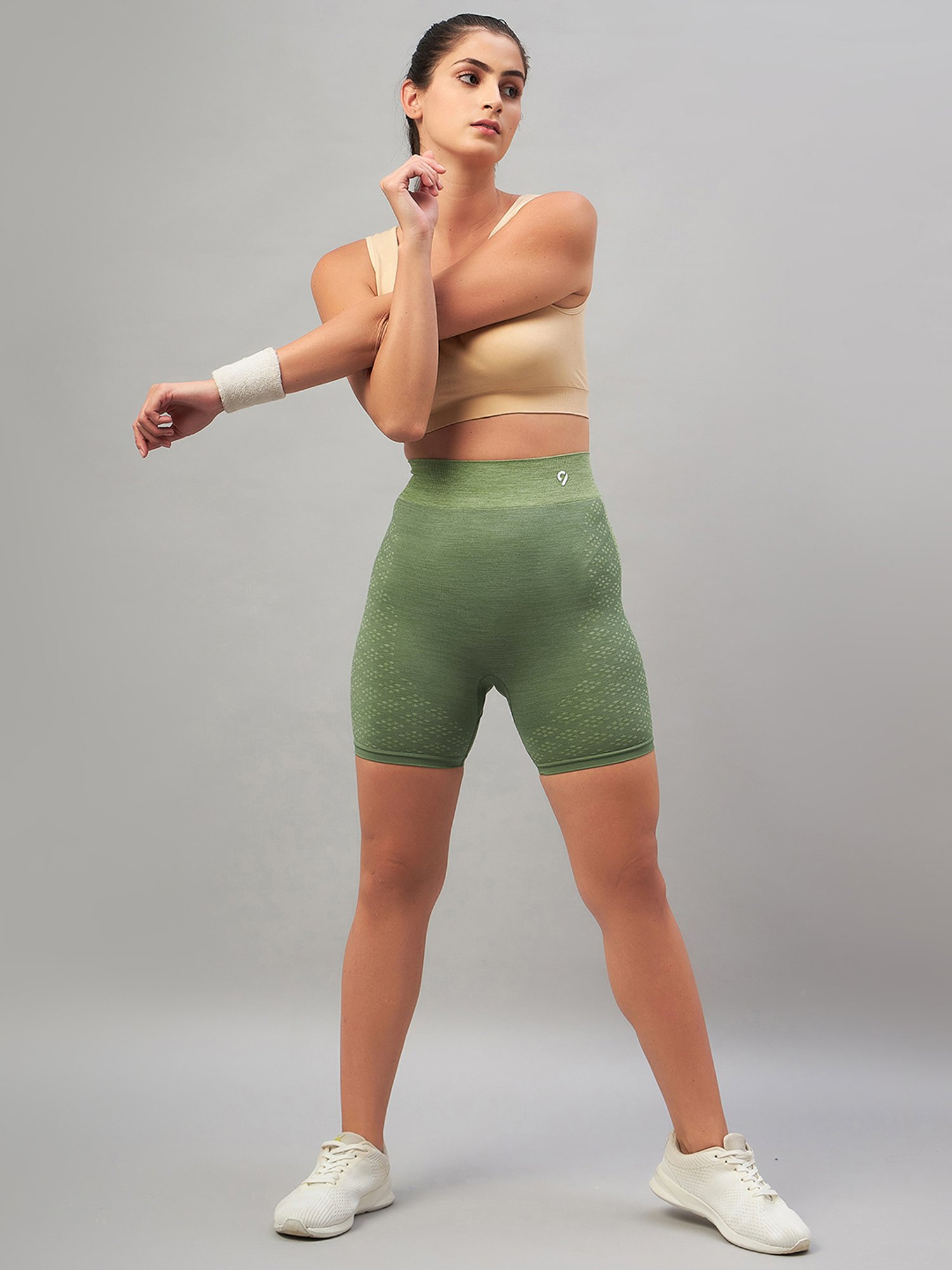 C9 Airwear Sage Green Printed Sports Shorts