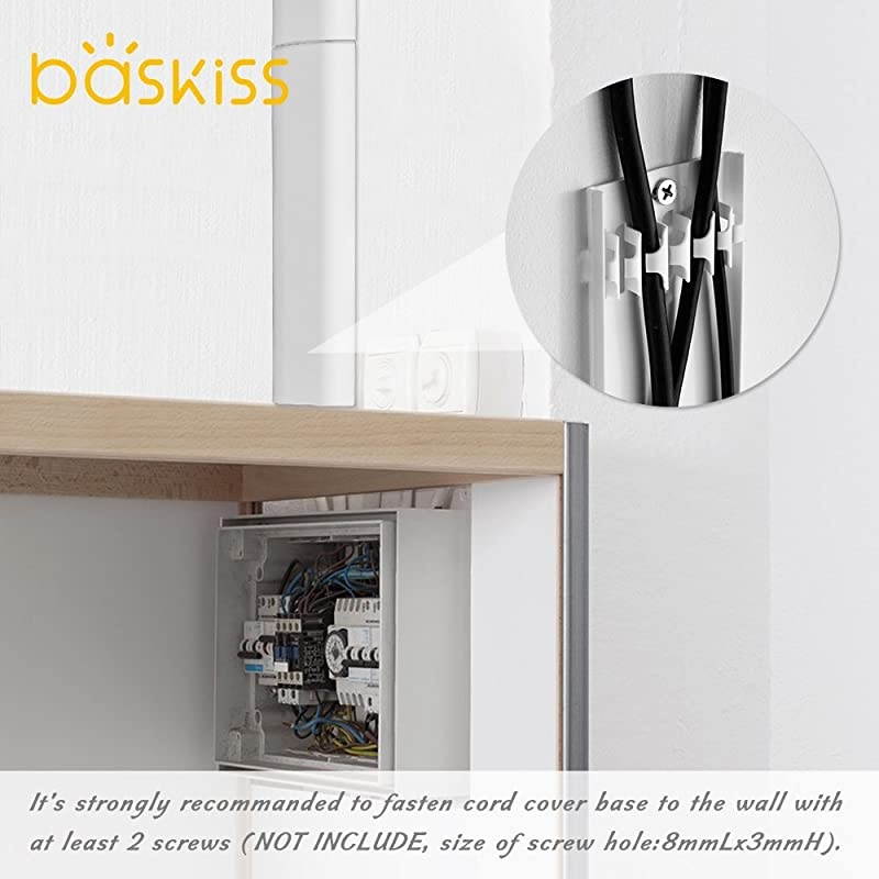 Cover 6 Packs 708 inches Wall Mount TV Management Cord Raceway Conceal Kit to Hide s Cords White