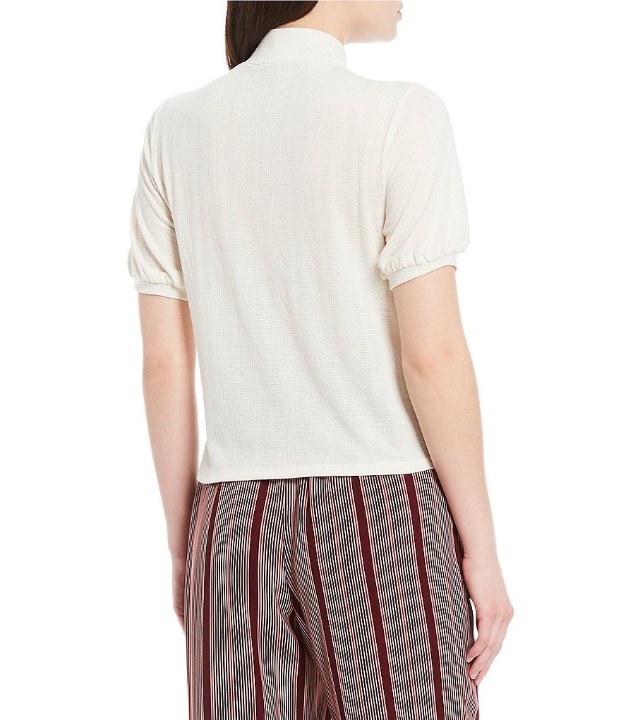 Love & Piece Mock-Neck Button-Side Ribbed Knit Top