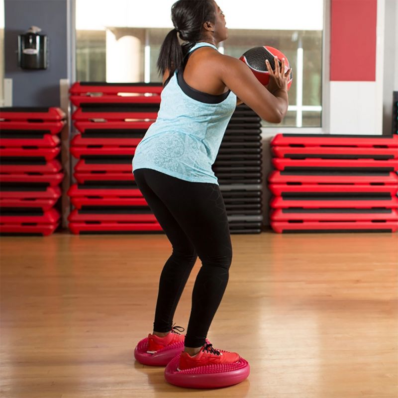 Power Systems 80159 Versa Inflated Cushion Disc Fitness Equipment for Home or Gym Balance Exercise Stability Workout or Sensory Support Therapy, Blue