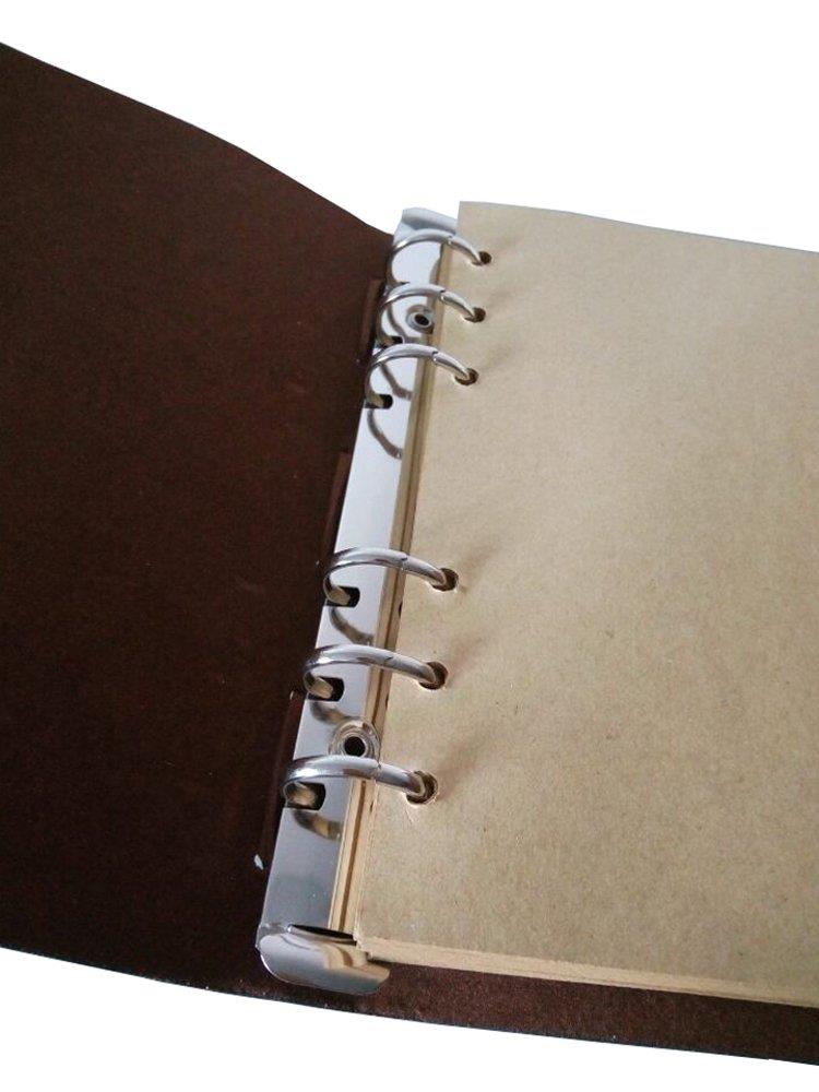 Leather Writing Journal Notebook, 7 Inches Vintage Nautical Spiral Blank String Diary Notepad Sketchbook Travel to Write in, Blank Paper, Retro Pendants, Classic Embossed Cover (Brown)