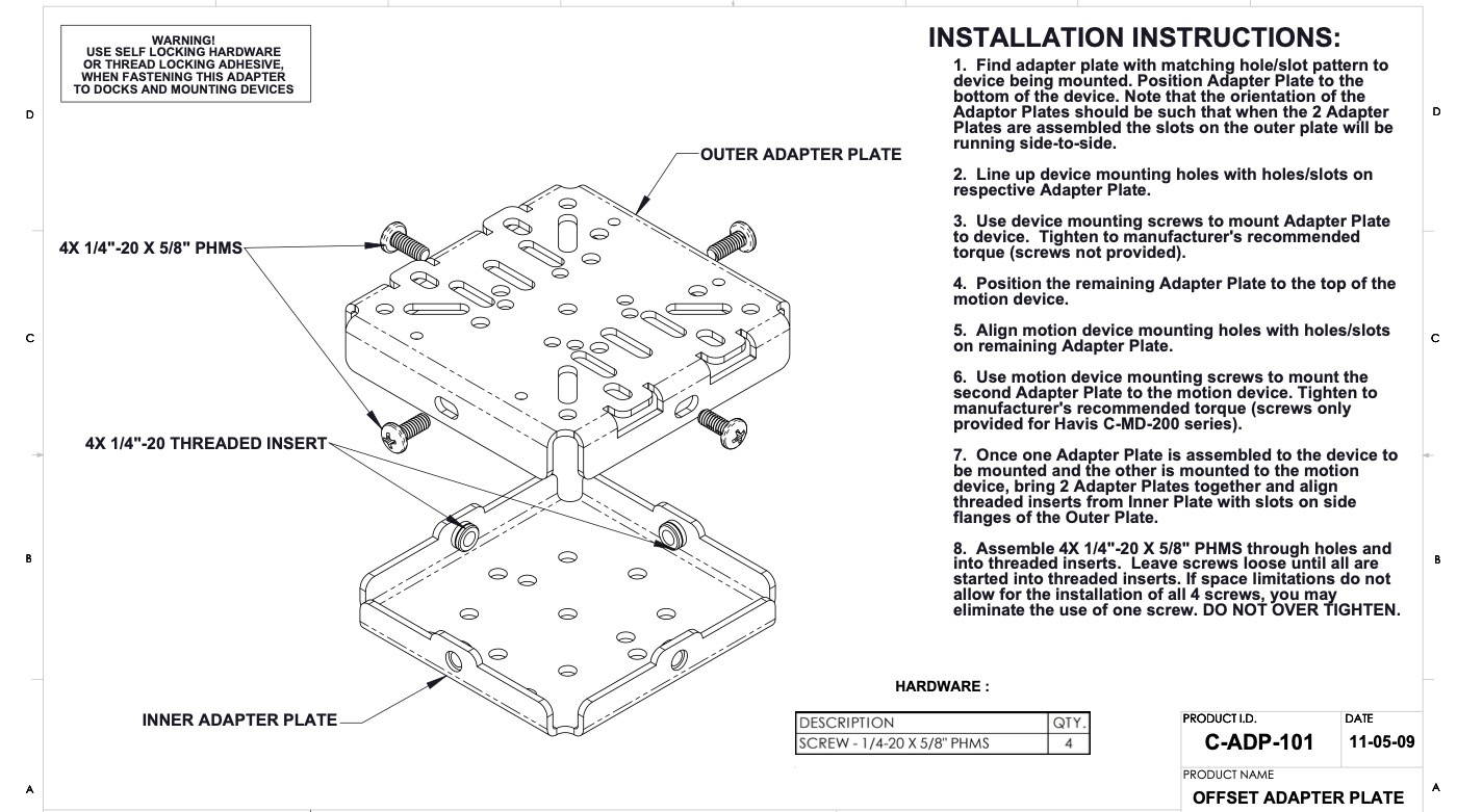 Havis C-ADP-101 Universal Adapter Plate