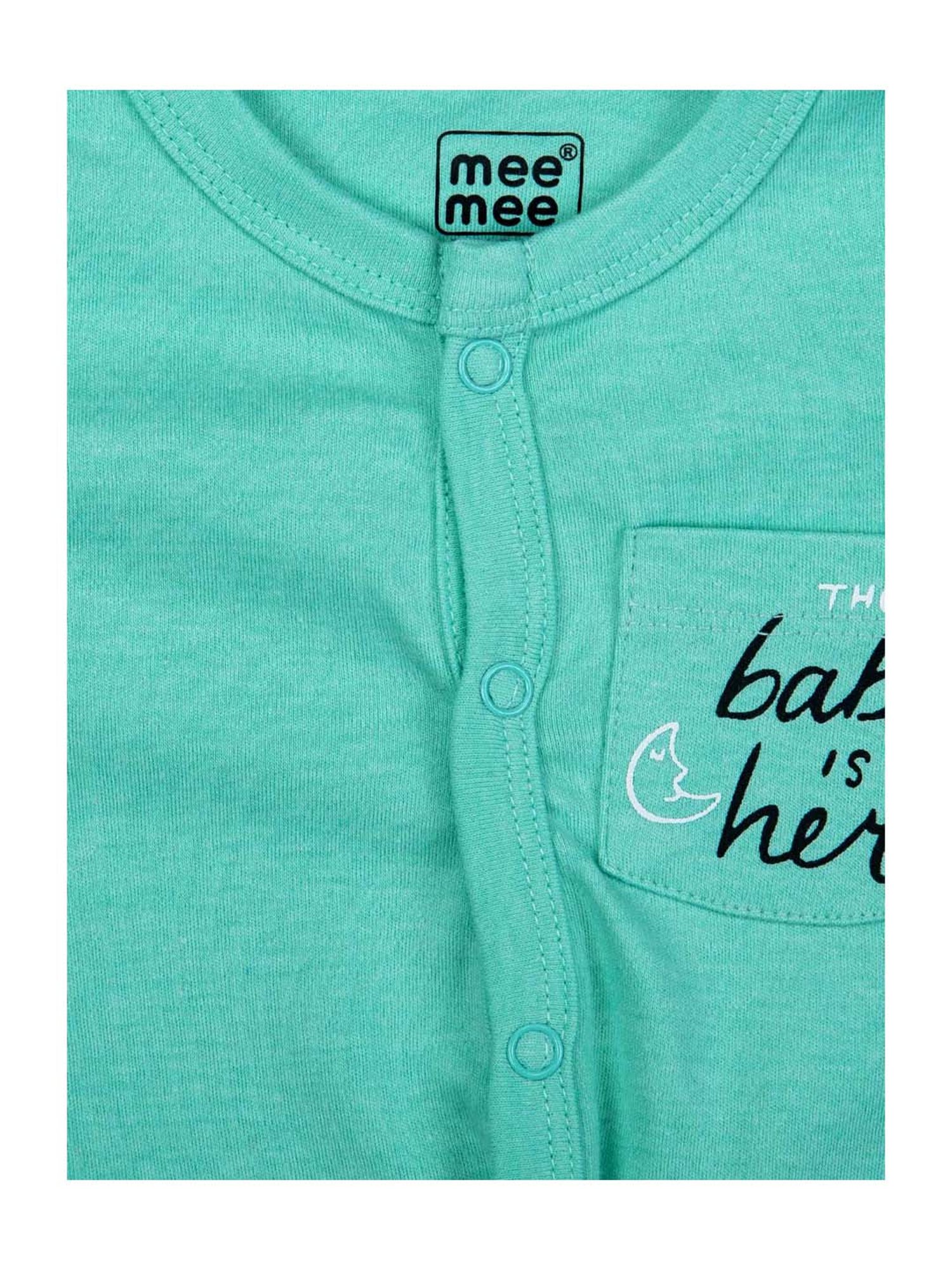 Mee Mee Kids Green Cotton Printed Jablas - Pack of 3