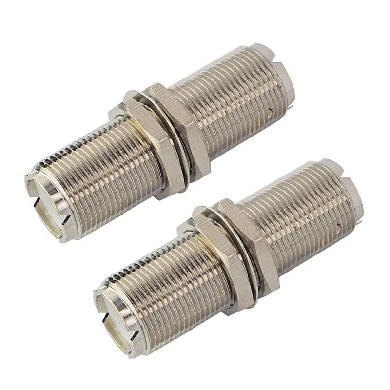 UHF Bulkhead Connector RF Coax Adapter UHF Female to UHF Female Connector SO239 Bulkhead Connector Low Loss Coax Adapter 45 cm Pack of 2
