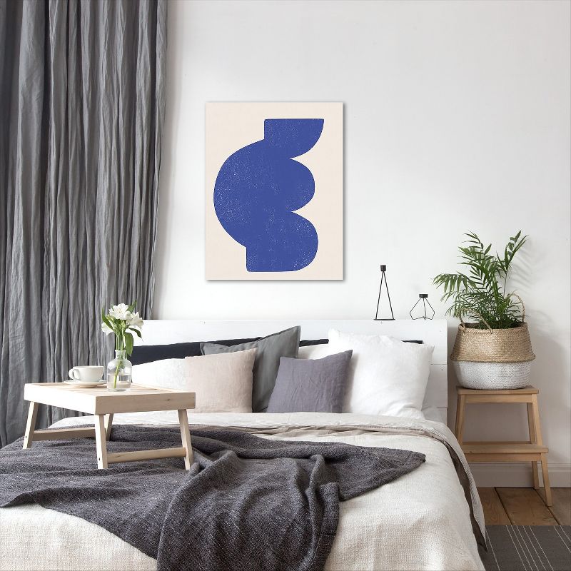 Americanflat Abstract Blockprint Blue by Roseanne Kenny Wall Art Canvas - 11" x 14"