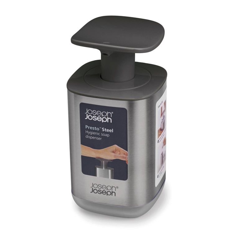 Joseph Joseph Presto Steel Hygienic Soap Dispenser - Gray