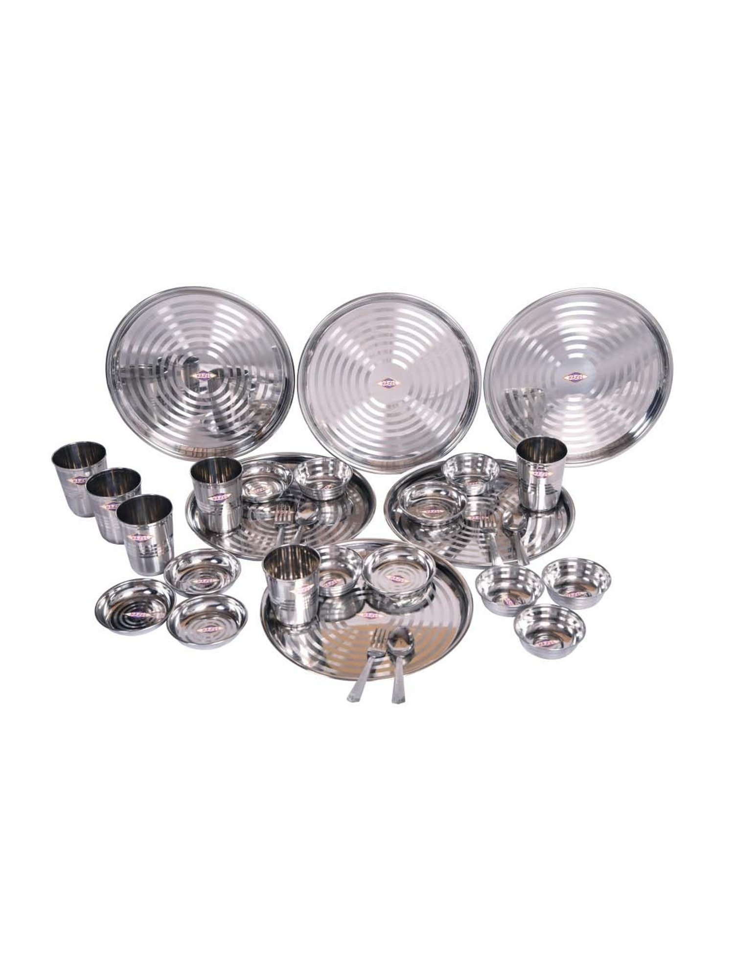 Hazel Silver Stainless Steel 36-Piece Dinner Set