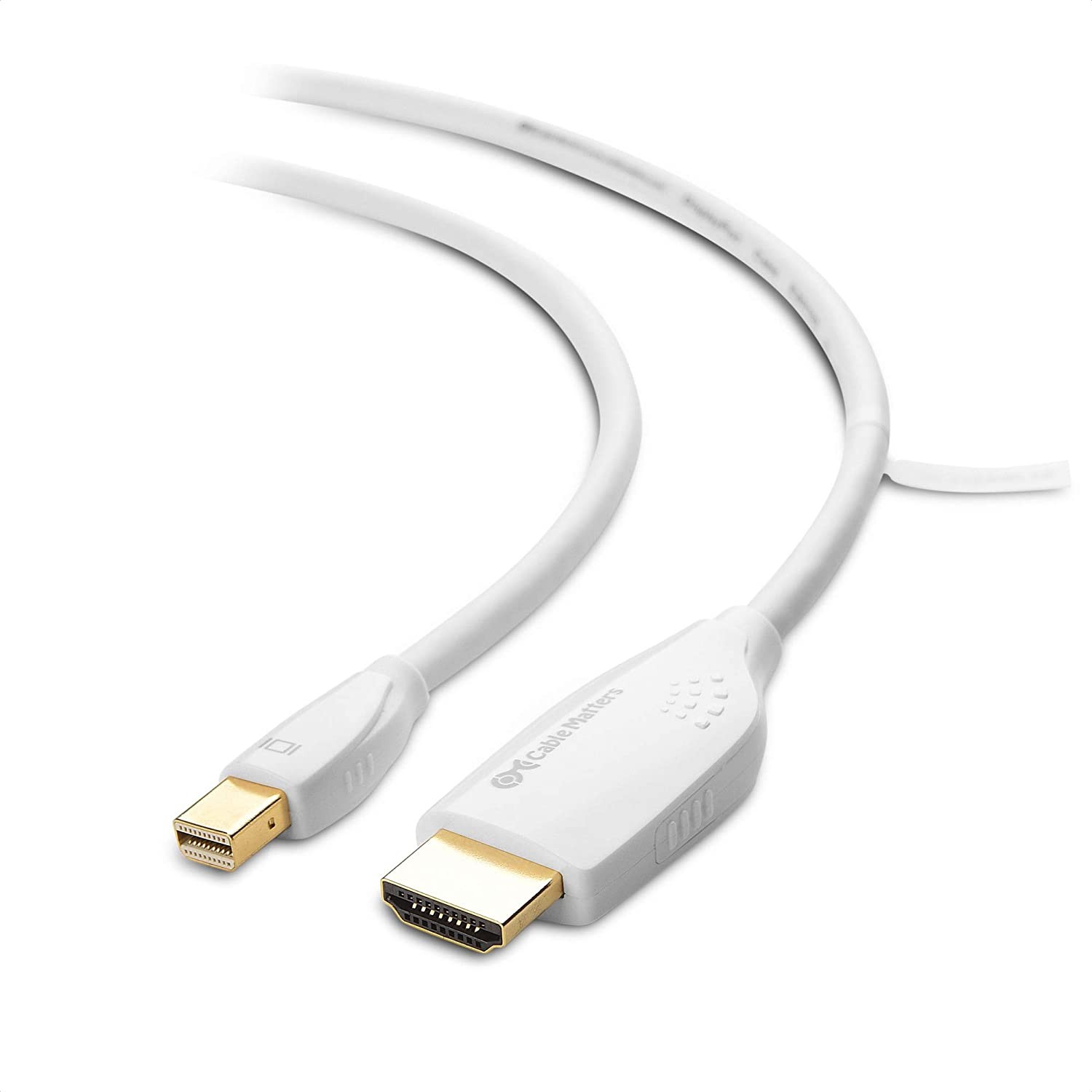 Cable Matters Mini DisplayPort to HDTV Cable in White 3 Feet - Thunderbolt and Thunderbolt 2 Port Compatible