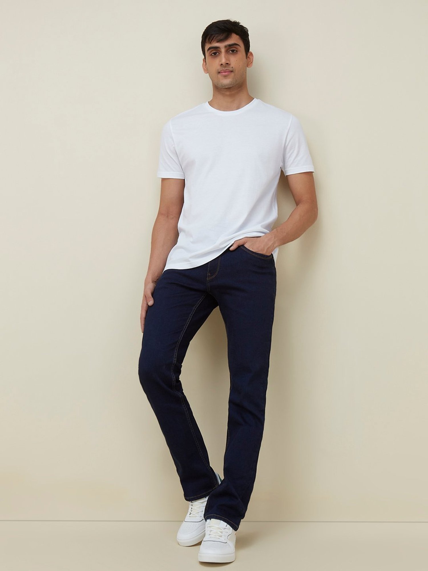 WES Casuals by Westside White Eco-Save Slim Fit T-Shirt