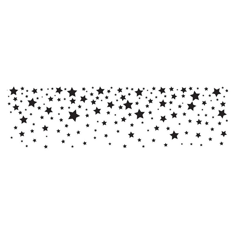 Tempaper Kids' Falling Stars Self-Adhesive Removable Borders Wallpaper White/Black
