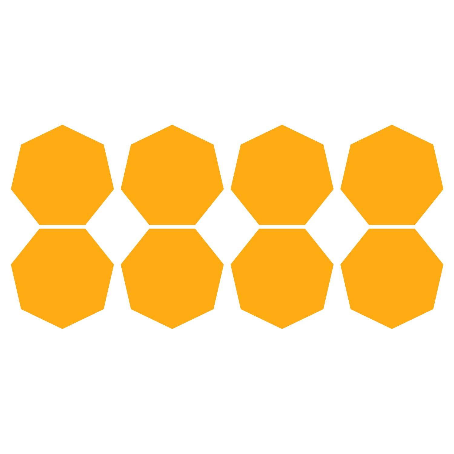 LiteMark 3.5 Inch Yellow Heptagon Decals - Pack of 18
