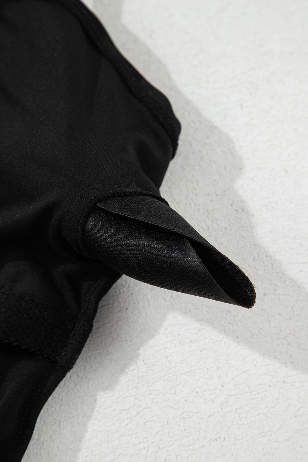 Black Plant Print Zip Front Half Sleeve One Piece Swimsuit