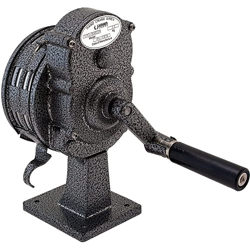 Loud BaseTable Mount Hand Crank Manual Operated Metal AlarmSiren Air Raid VXS1000SM