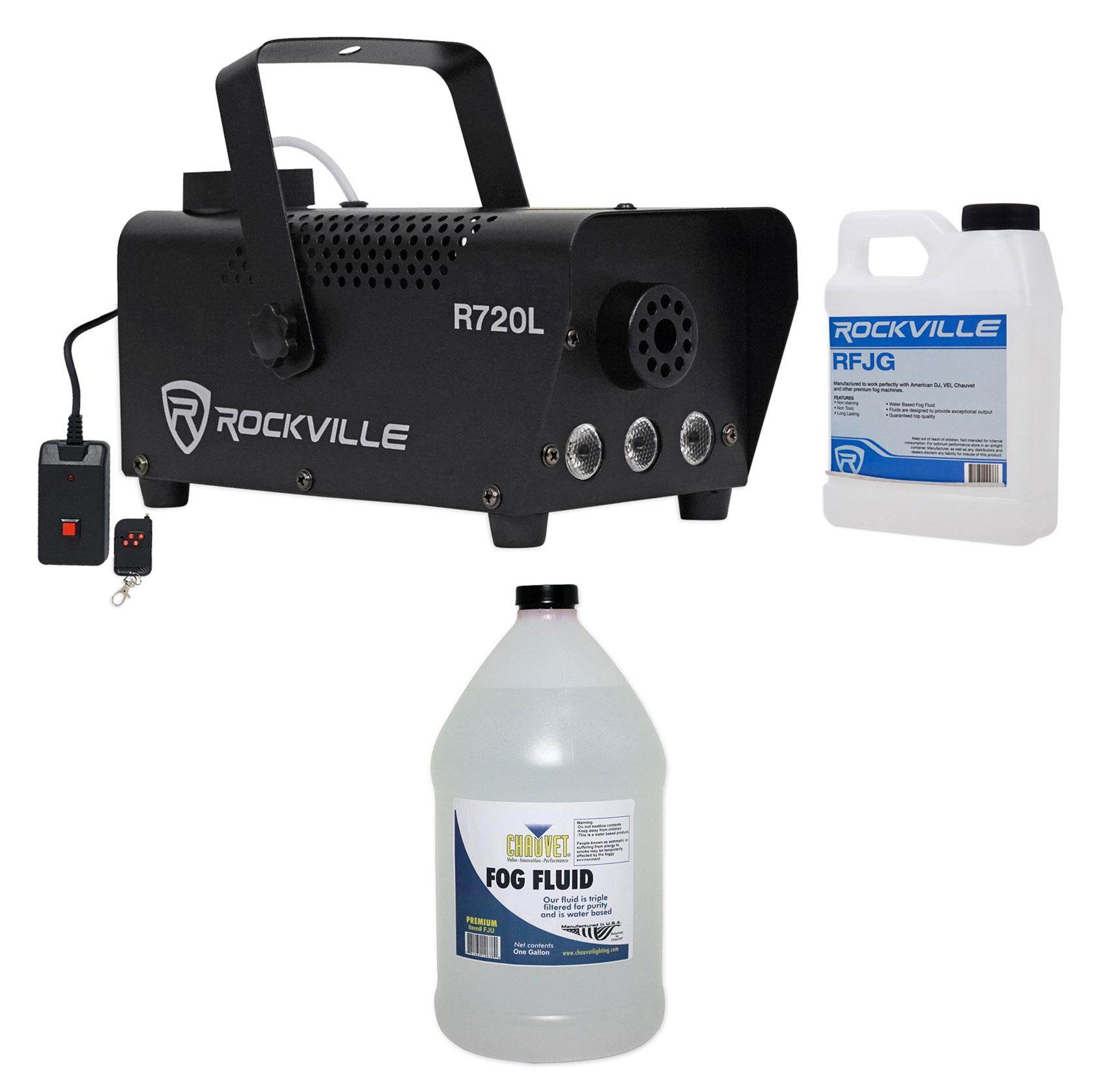 Rockville R720L LED Fog/Smoke Machine Fogger+Remote+Gallon Chauvet Fluid Juice