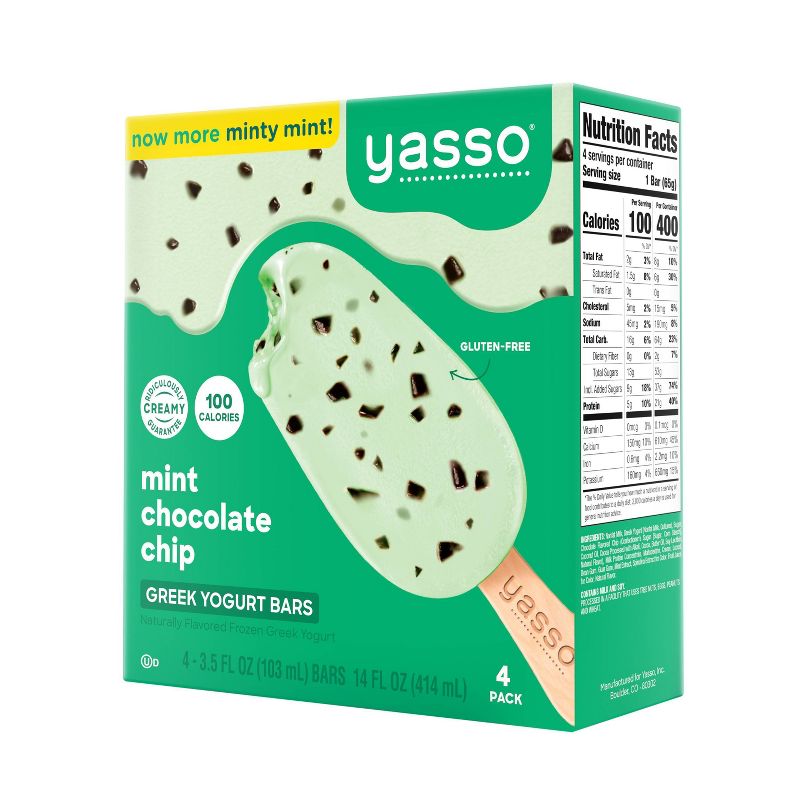 Yasso Frozen Greek Yogurt - Mint Chocolate Chip Bars - 4ct