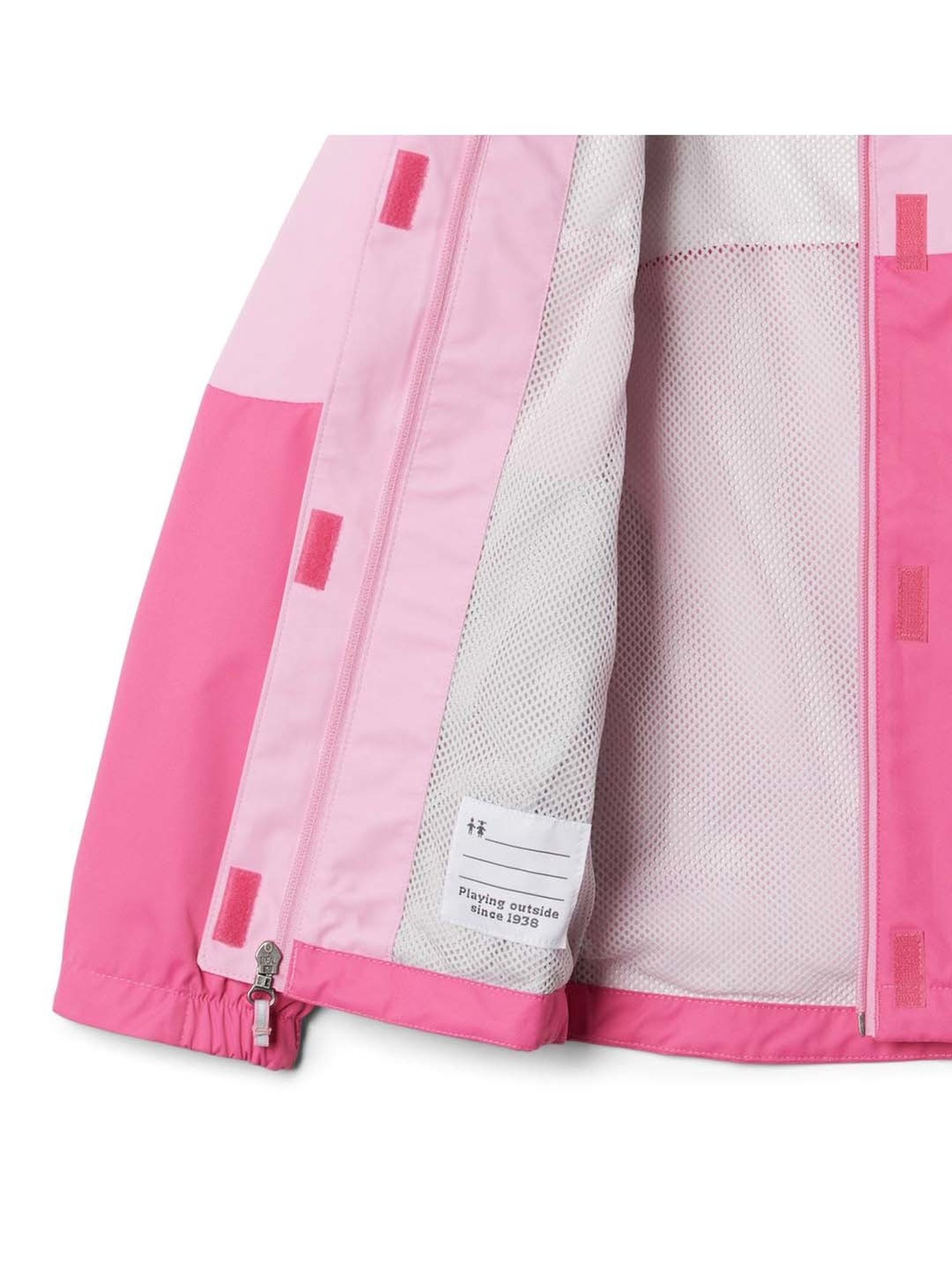 Columbia Kids Hikebound Pink Color Block Full Sleeves Rain Jacket