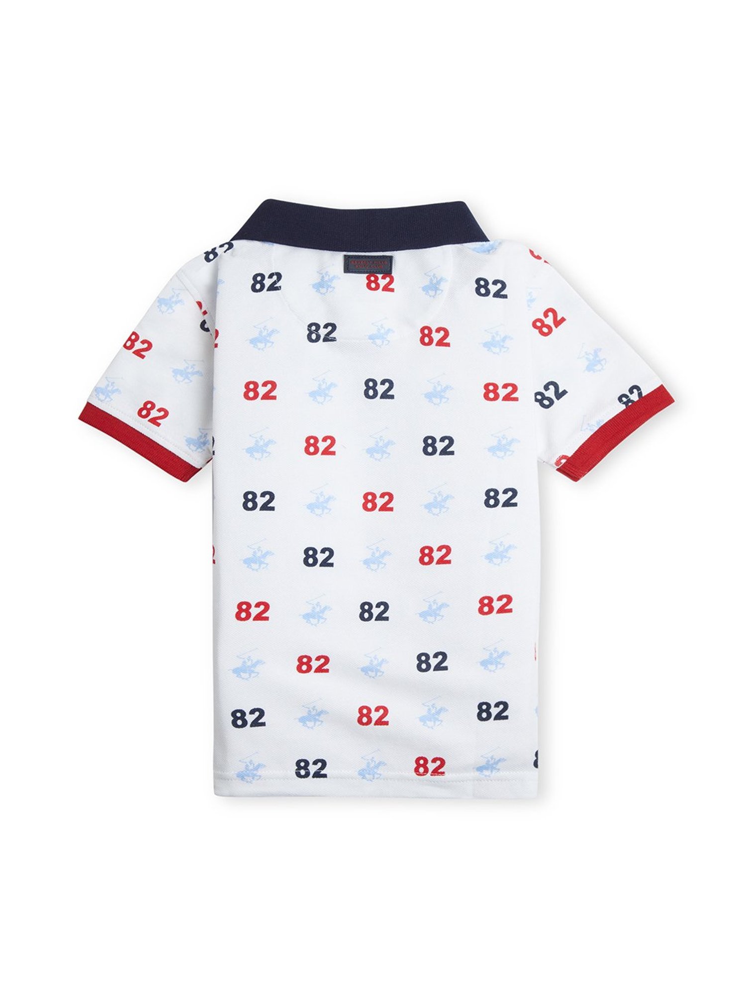 Beverly Hills Polo Club Kids White Printed Polo T-Shirt
