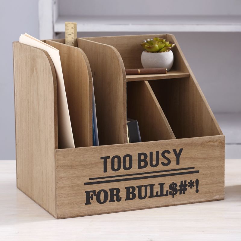 Lakeside Humorous Office Organizers - Too Busy Desktop File Storage