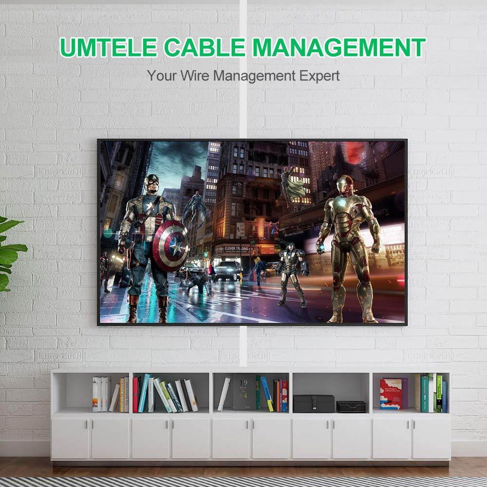 [2019 Upgraded] Cable Concealer Cord Cover - 10 White Cable Management Channels - On Wall Wire Hider to Organize Cables for Wall Mount TV, Computers, Home - 10 X L15in, W0.98in, H0.59in