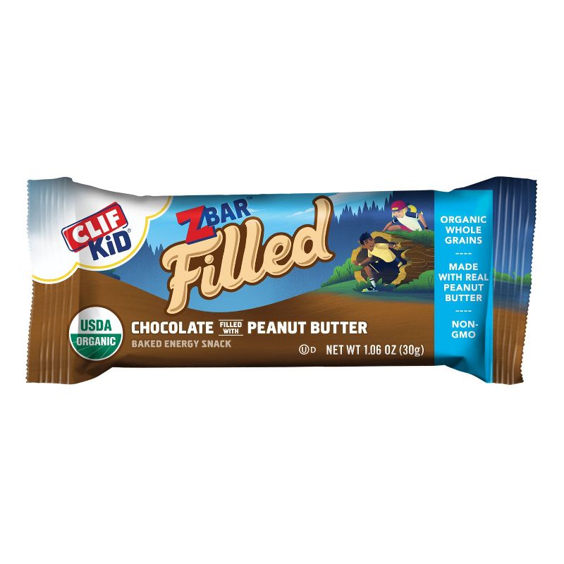 CLIF Kid ZBAR Filled Chocolate filled with Peanut Butter Snack Bars - 10ct