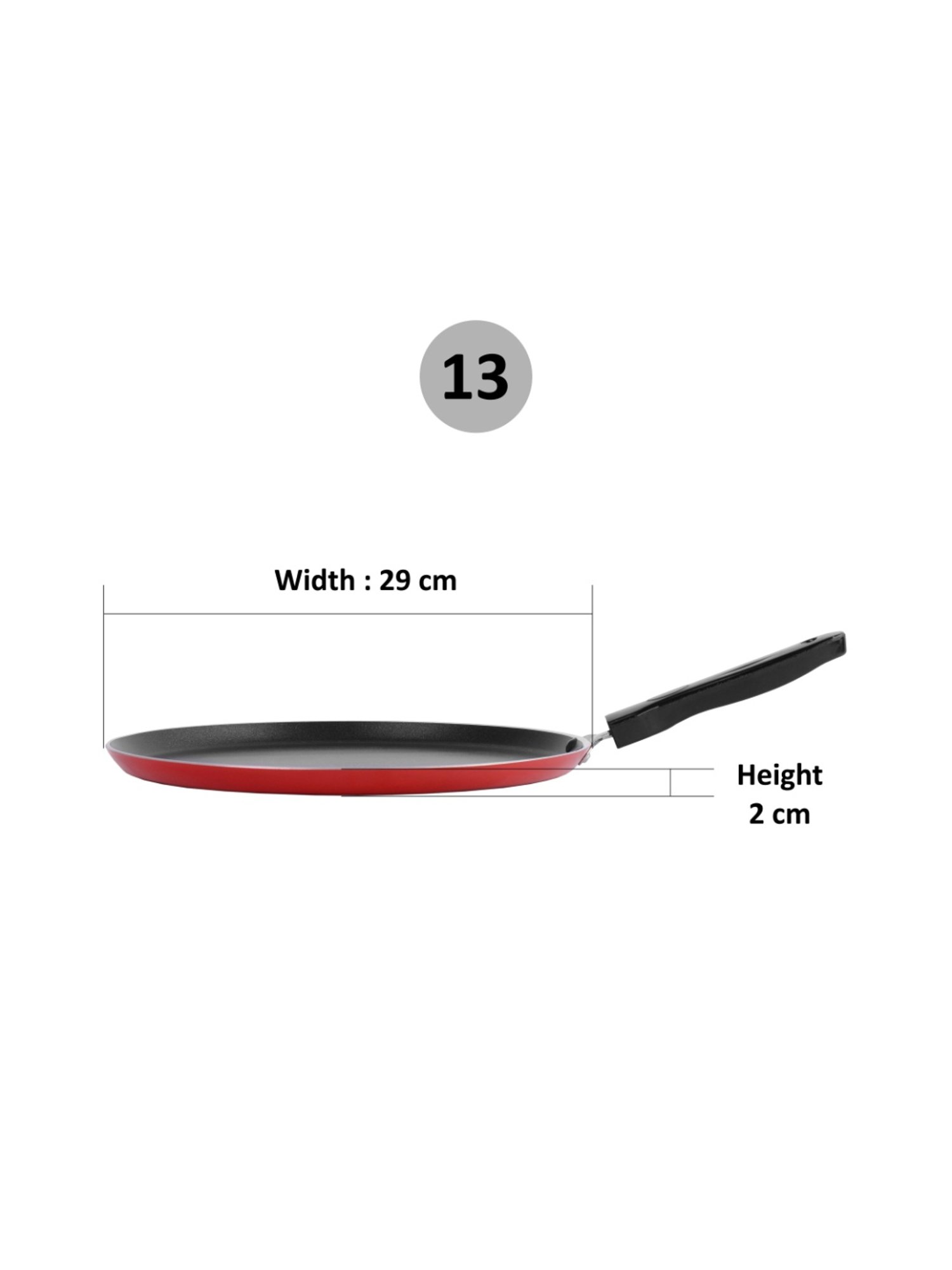 Sumeet 2.6mm Non Stick Dosa Tawa - 29cm Dia (Red)