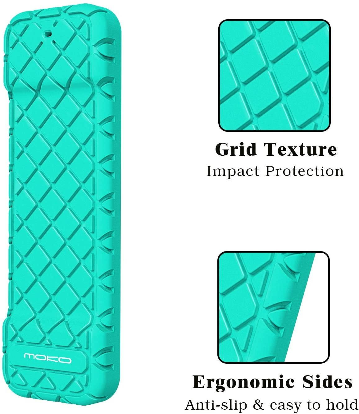 MoKo Protective Case Fit Apple TV 4K/4th Gen Remote, Flexible Lightweight Non-Slip-Grip & Secure Silicone Cover Compatible with Apple TV 4K Siri Remote Controller - Green