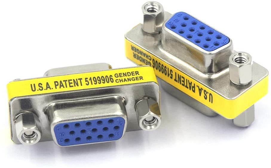 VCE 4-Pack VGA SVGA Coupler HD15 Female to Female Mini Gender Changer Coupler Vga Cable Adapter