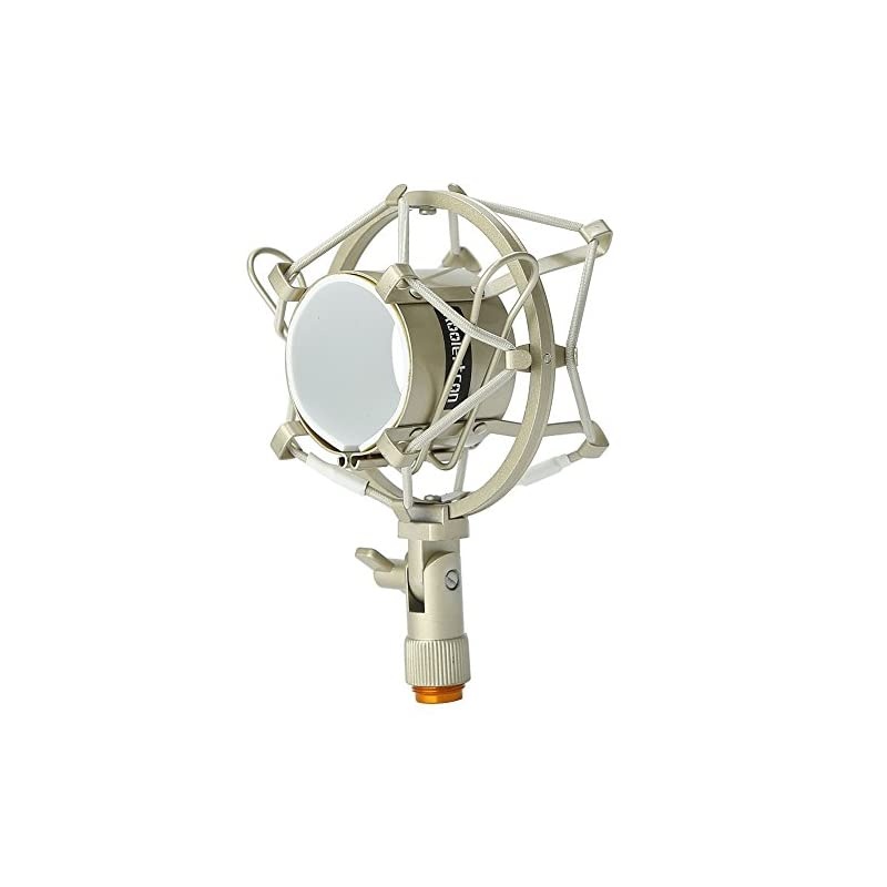 Universal 50MM Microphone Shock Mount for 48MM54mm Diameter Condenser Mic Silver