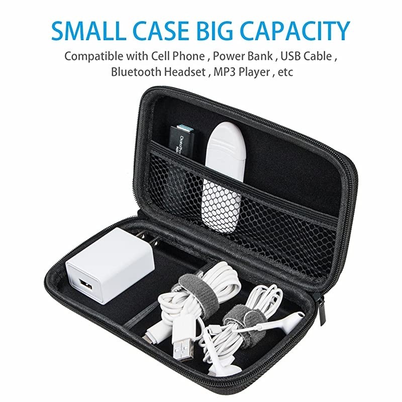 Portable Protection Hard EVA Case for External BatteryCell PhoneGPSHard DriveUSBCharging CableCarrying Bag Mesh Inner PocketZipper Enclosure n Durable ExteriorUniversal Travel Pouch Bag