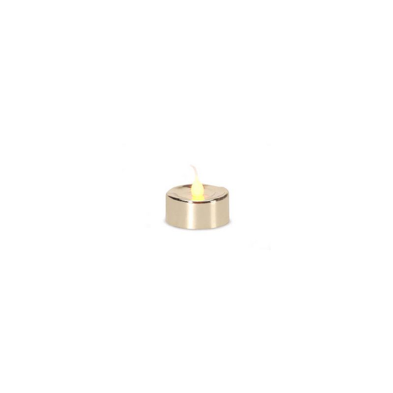 Penn Pack of 4 LED Lighted Battery Operated Flicker Flame Gold Christmas Tea Light Candles
