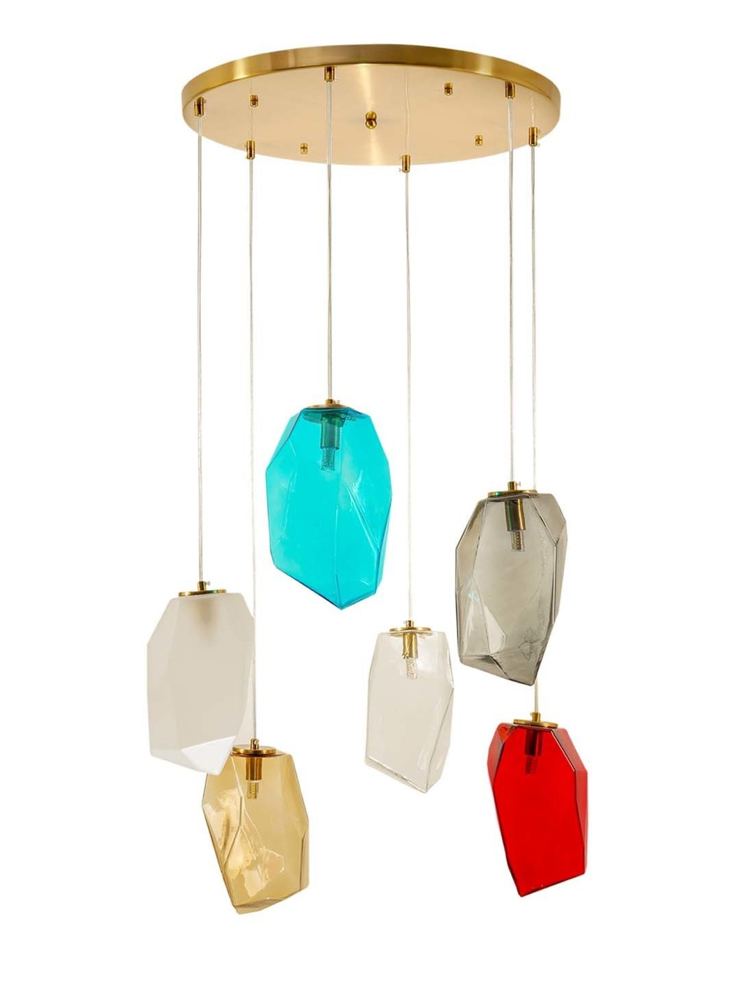 Kapoor E Illuminations 'Vogue Hartwell' Multicolor Glass 6-In-1 Chandelier