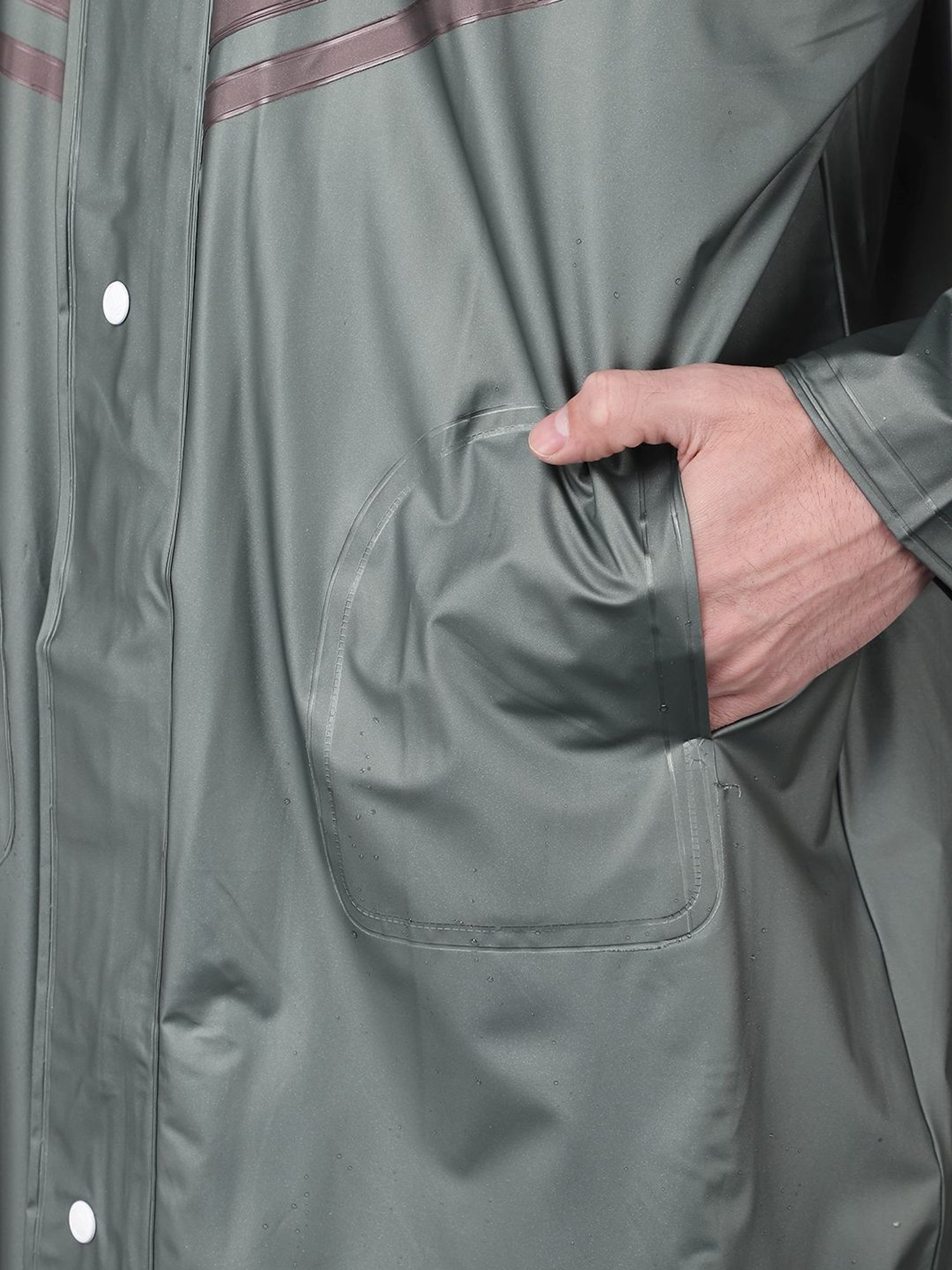 Dollar Green Regular Fit Colour Block Rainwear Jacket