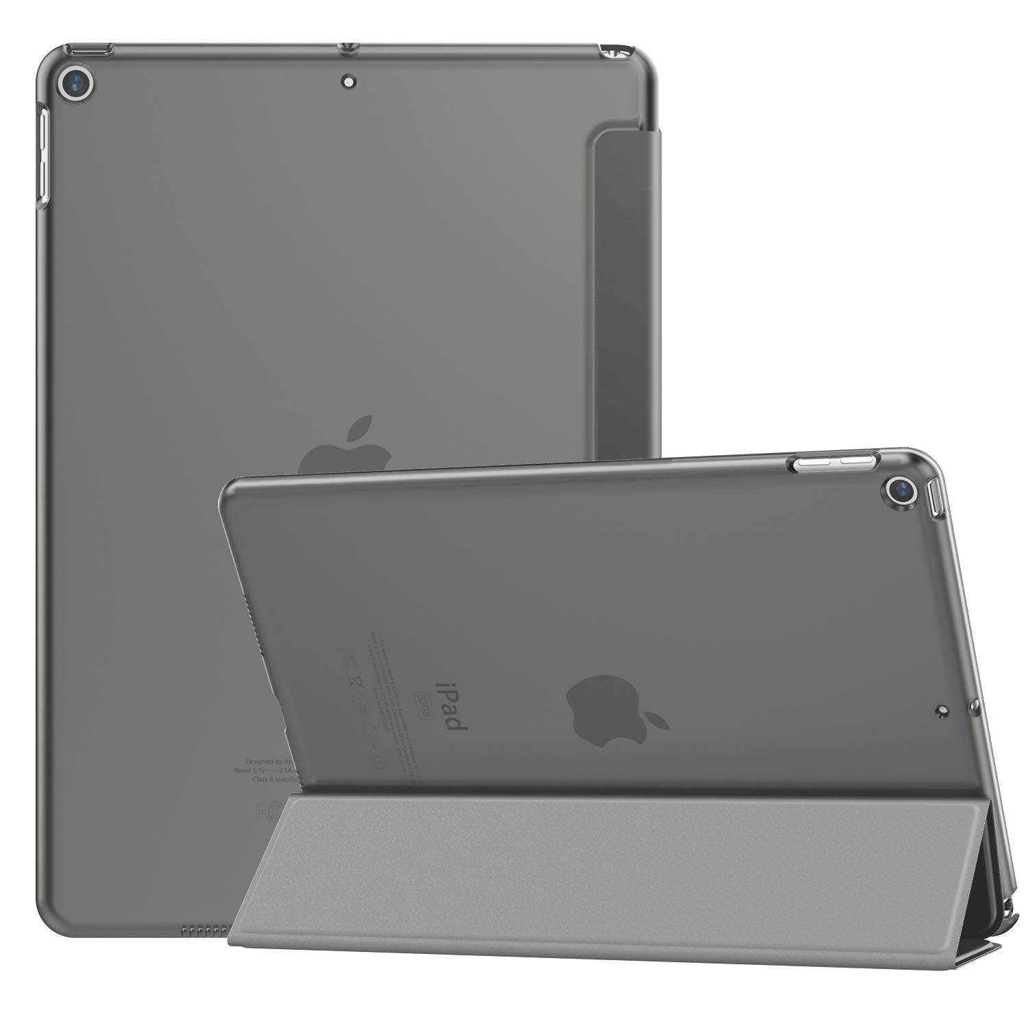 MoKo Case Fit New iPad Air (3rd Generation) 10.5" 2019, Slim Lightweight Smart Shell Stand Cover with Translucent Frosted Back Protector Fit iPad Air 3 2019 - Space Gray (with Auto Wake/Sleep)