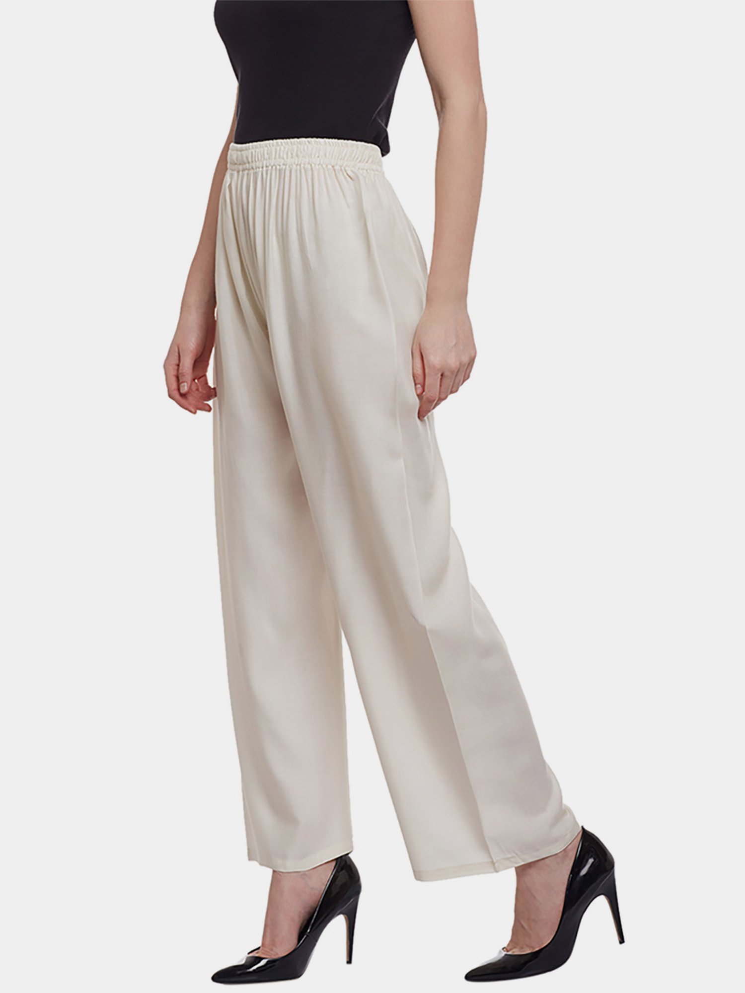 Castle Off-White Straight Fit Palazzos