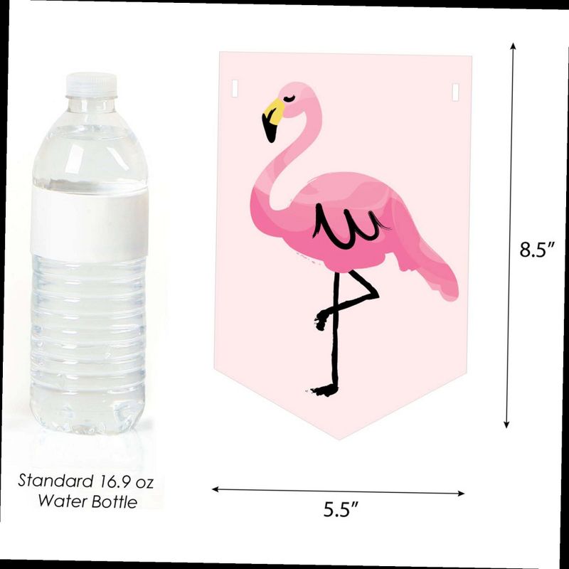 Big Dot of Happiness Pink Flamingo - Party Like a Pineapple - Tropical Summer Birthday Party Bunting Banner - Pink Party Decorations - Happy Birthday