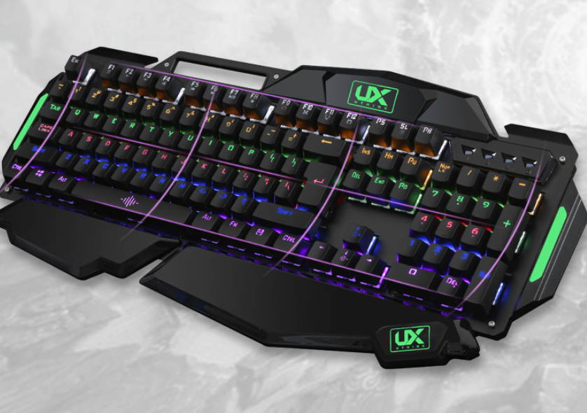 Think of MK915 Aurora Mixed version of the 104 key Game Blue Mechanical Keyboard and 3200DPI Mouse Combo-Silver