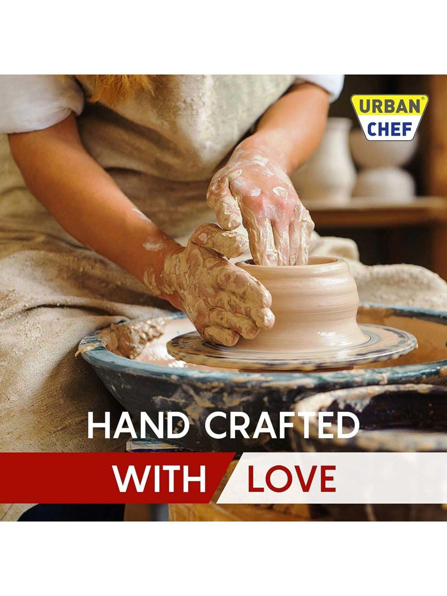 Urban Chef Grey & Brown Ceramic Microwave Safe Coffee Mug (0.225 L) - Set of 4