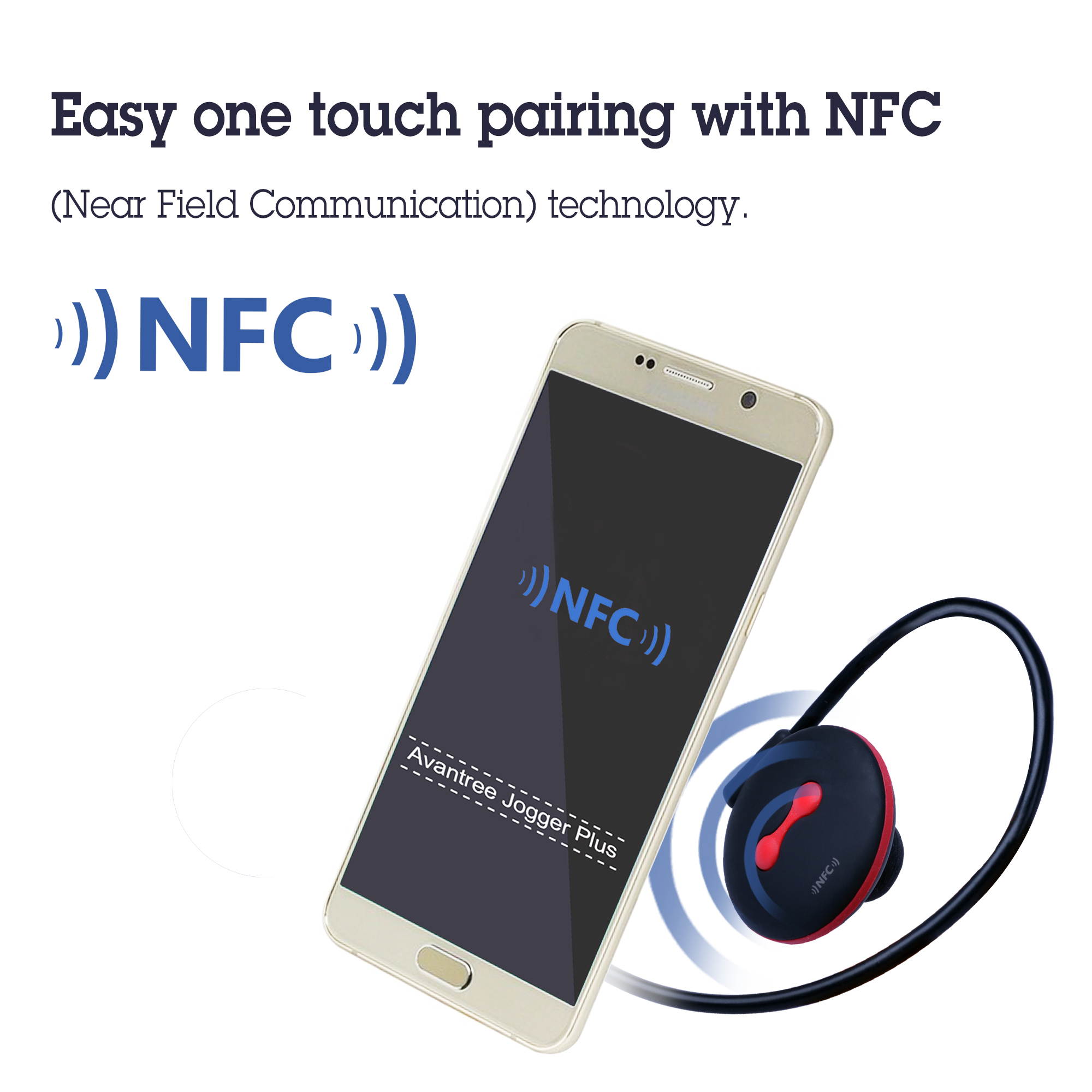 Avantree Sweatproof Bluetooth V4.1 Running Headphones with aptX, NO Hanging Wire, NFC, Wireless Headset with Mic for Cycling Gym Sports