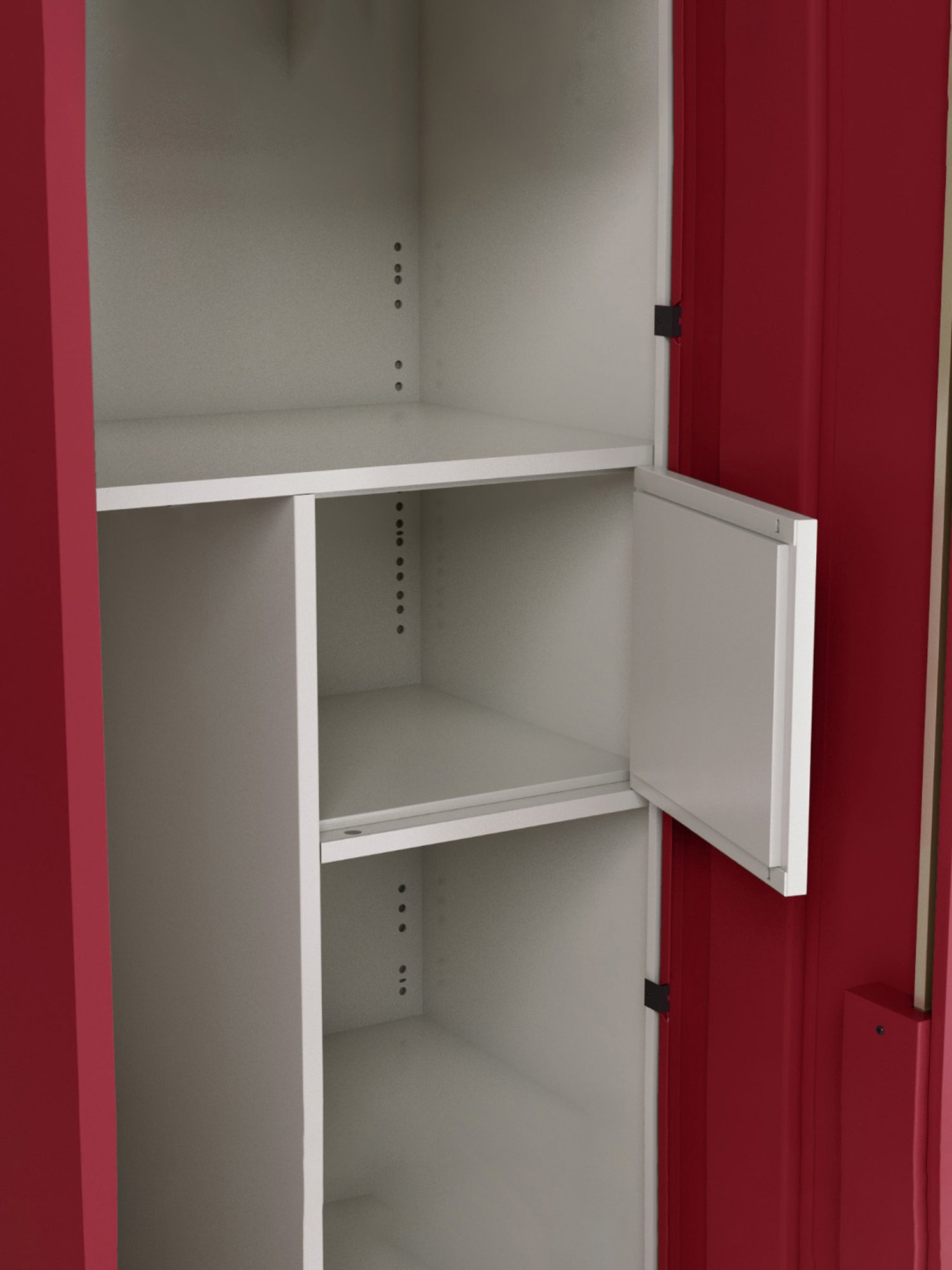 Godrej Interio Slimline 2-Door Steel Almirah, Red (1-Year Warranty, 1 Locker)