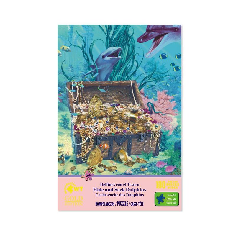 Wuundentoy Gold Edition: Hide and Seek Dolphins Kids' Jigsaw Puzzle - 100pc