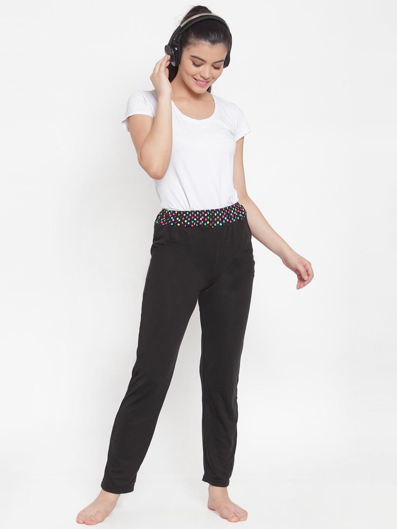 Cukoo Black Printed Pyjamas