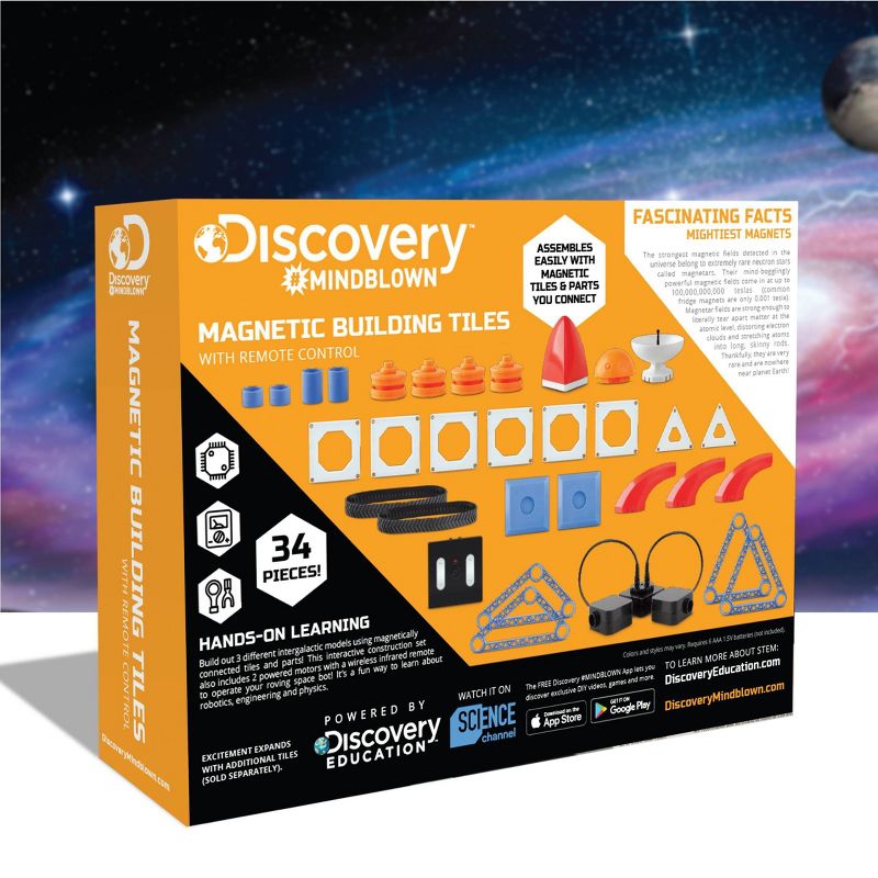 Discovery Kids Toy Magnetic Tiles Building Set with Remote Control