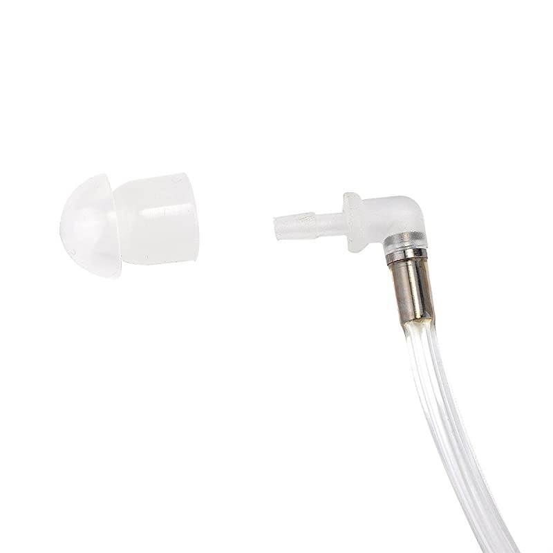 10 Pcs Clear Acoustic Tube Replacement Replacement for Two Way Radio Earpiece, Headset (with Connector 10 Pack)