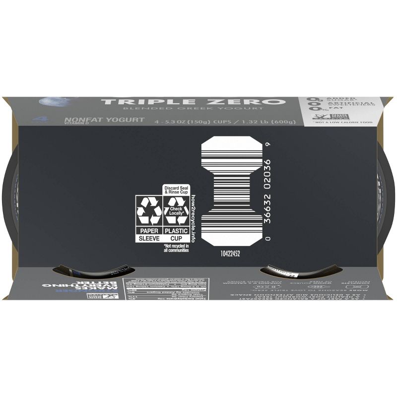 Oikos Triple Zero Blueberry Greek Style Yogurt - 21.2oz/4ct