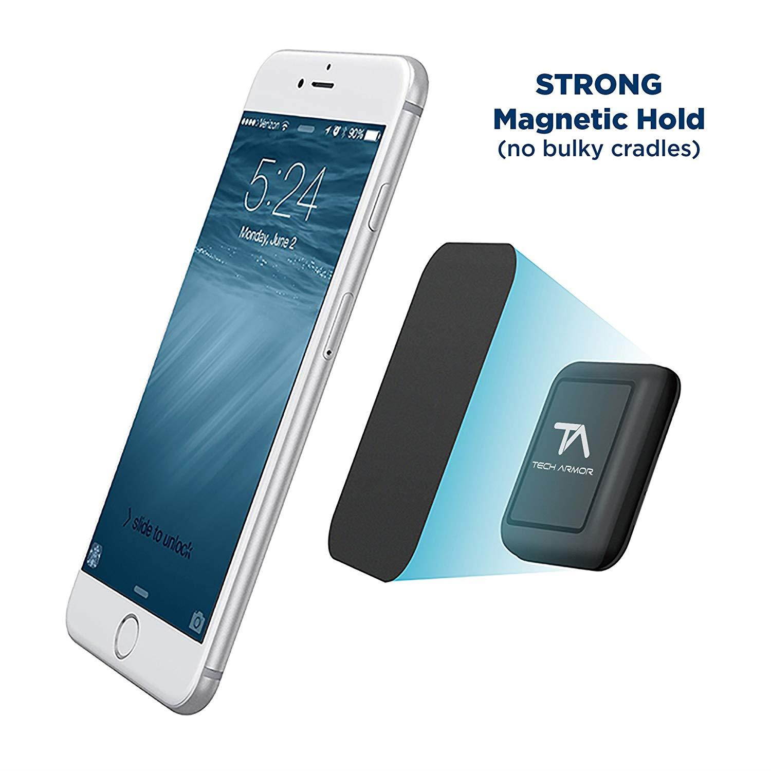 Tech Armor Universal Magnetic Car Mount, Windshield Suction Cup, for iPhone, Galaxy, Google, LG and more - Black