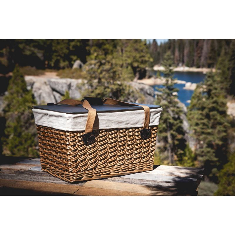 Picnic at Ascot Insulated Picnic Basket/Cooler Fully Equipped with Service for 2 - Trellis Green