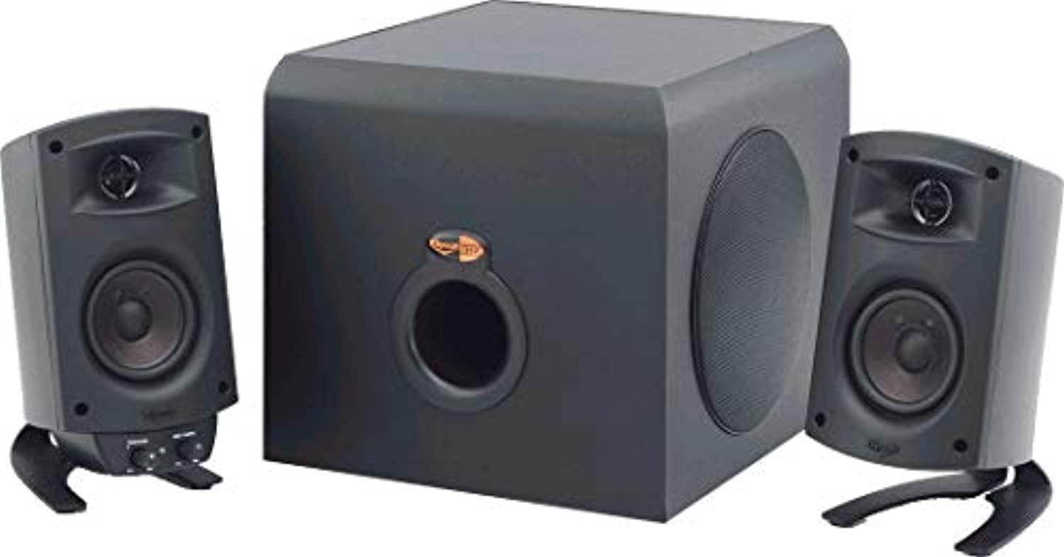 klipsch promedia 2.1 thx certified computer speaker system (black) (renewed)